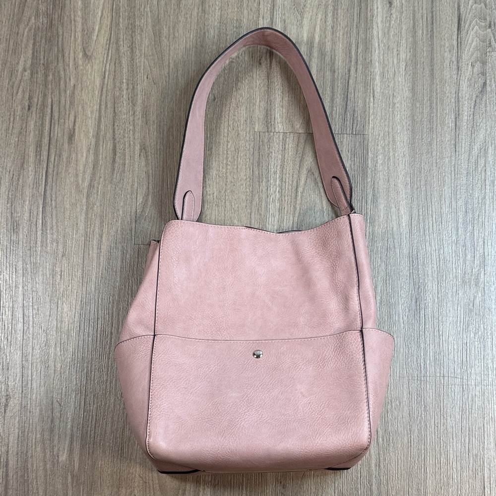 Elegant Pink Vegan Leather Tote Bag